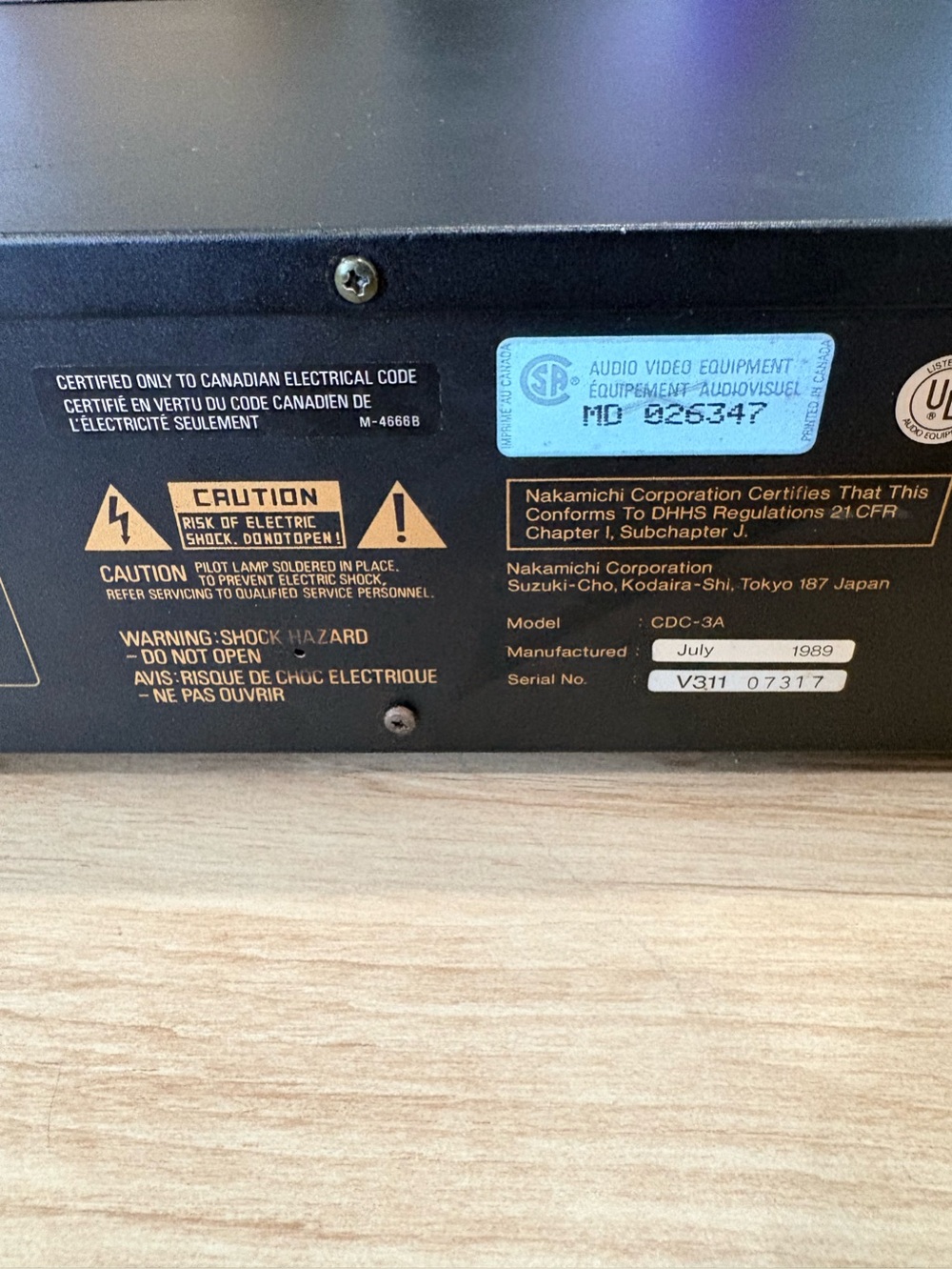 Nakamichi Vintage CDC-3A Compact Disc Player Changer. Turns On For Parts - Picture 11 of 13